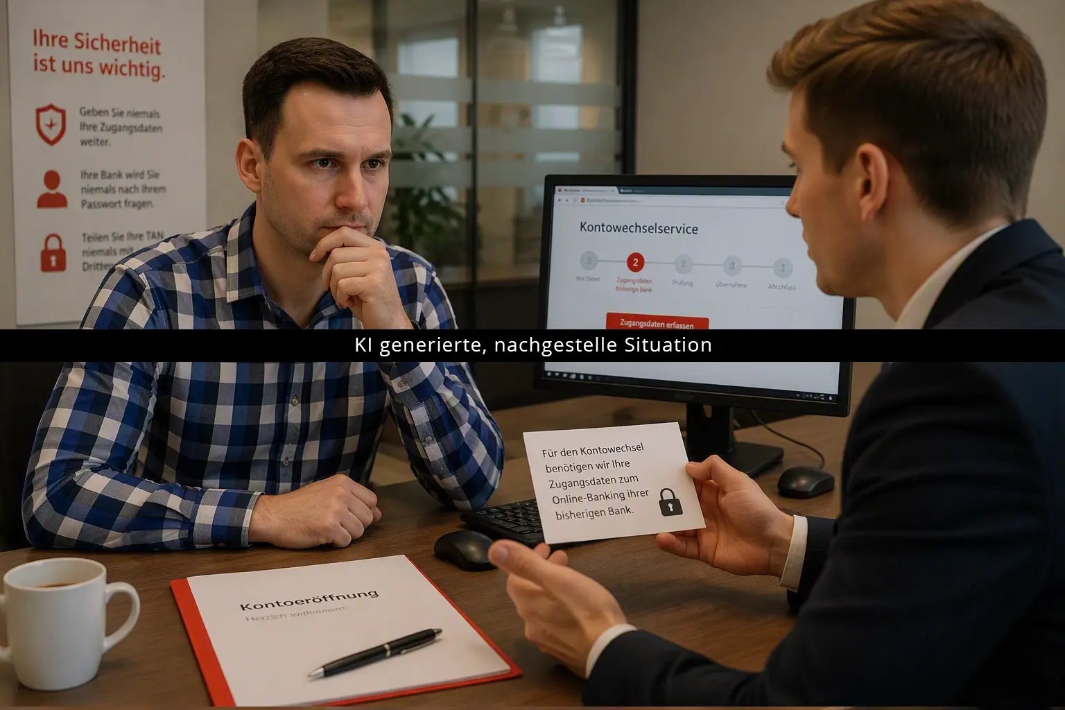 Bankberatung möchte Zugangsdaten zum Onlinebanking